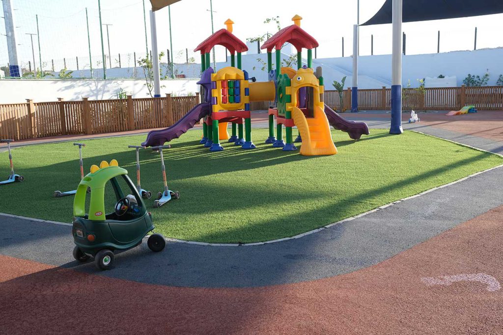playground with safe artificial surface