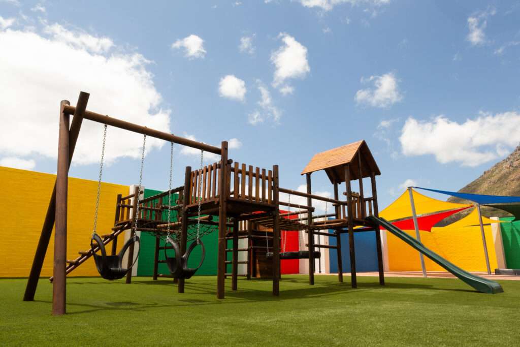 low angle view of an empty school playground on a 2023 11 27 05 00 53 utc